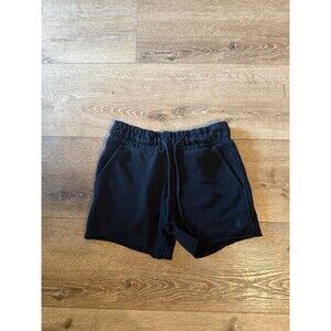 YoungLA Womens Black Athletic Cotton Shorts w/ Drawstring Size Small